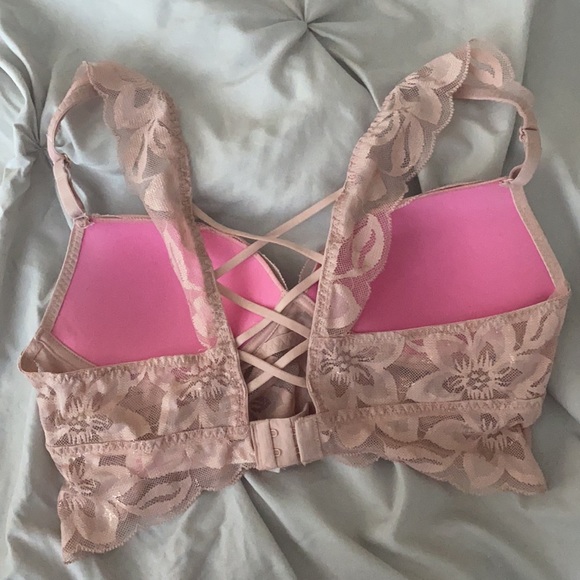 VS PINK Lace Star Longline Push Up Bra NWOT - Picture 6 of 7